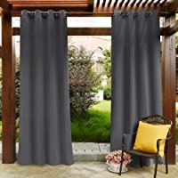PONY DANCE Cortinas Opacas Termicas Aislantes Exterior - Cortinas Gris Ollaos 1 Panel- 132 x 213 cm (An x Al) - Cortinas…